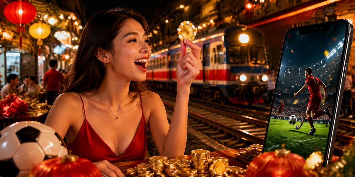 Người dùng Hà Nội xem game casino và cá cược bóng đá tại chợ đêm sôi động