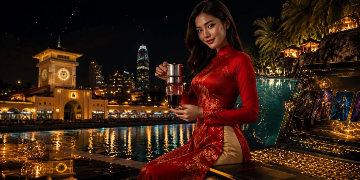 Người dùng tại TP. Hồ Chí Minh mặc áo dài tham gia cá cược esports trên điện thoại