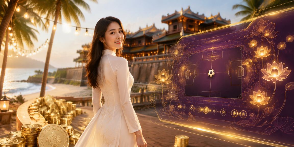 Người phụ nữ mặc áo dài theo dõi kết quả cá cược thể thao tại Huế